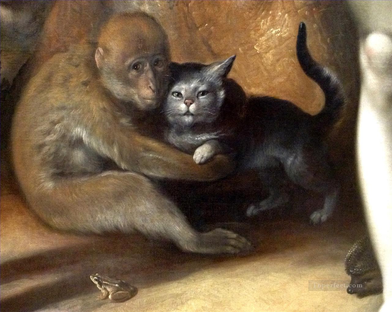 Cornelis Cornelisz van Haarlem La Chute de l’Homme Monkey Cat Frog Hedgehog Peintures à l'huile